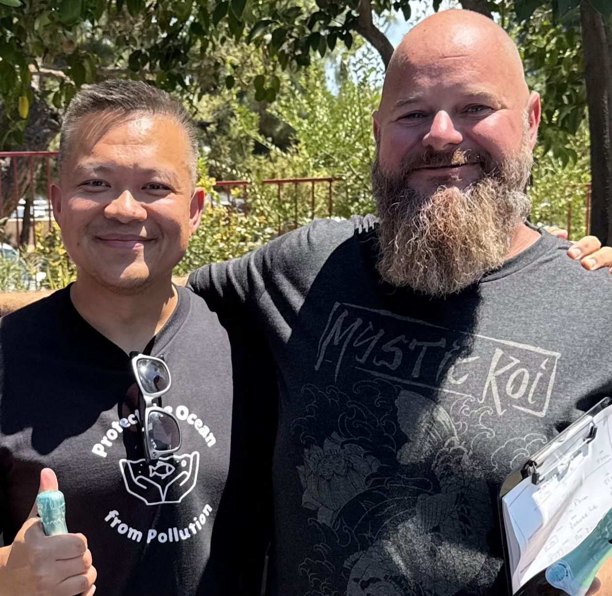 Zhi Hu with Shawn of Mystic Koi after the results